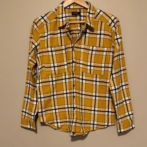PacSun Yellow Plaid Button-Up Shirt
